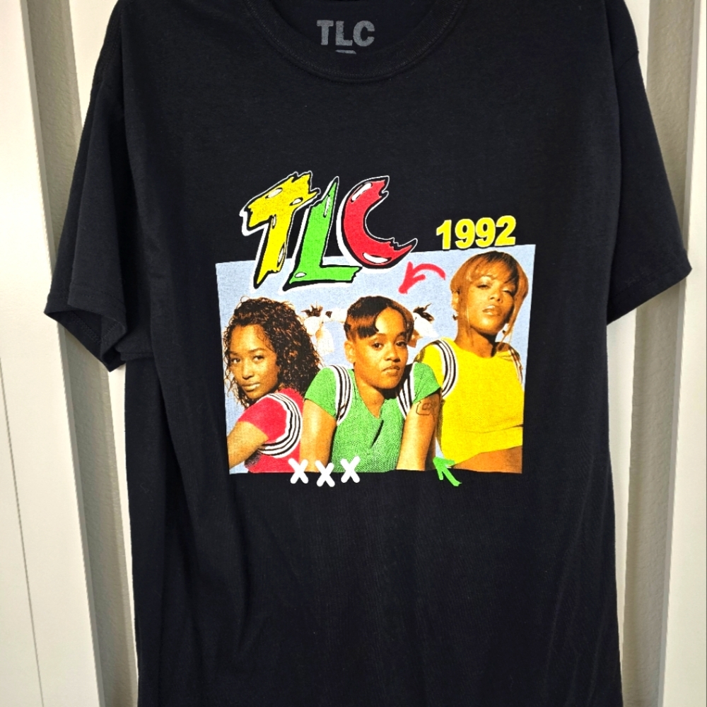 Brand New TLC 1992 Black T-Shirt Mens Size Large T Boz, Lisa Left Eye, and Chili